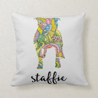 Coussin Silhouette florale de motif du Staffordshire