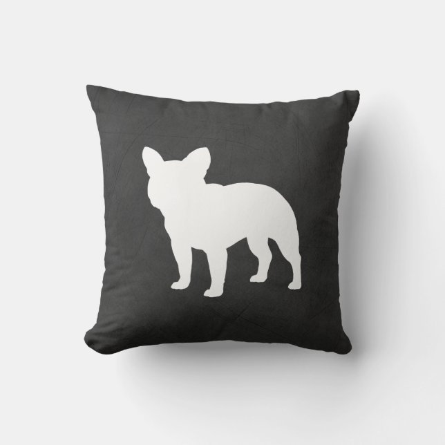 Coussin Silhouette French Bulldog Grey (Recto)