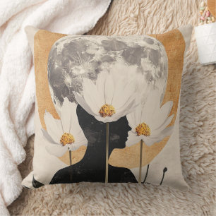 Coussin Silhouette Lune - Boho Élégance Vintage