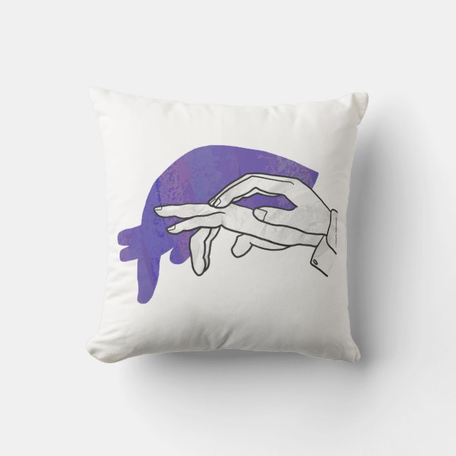 Coussin Silhouette main Anteater violet (Recto)