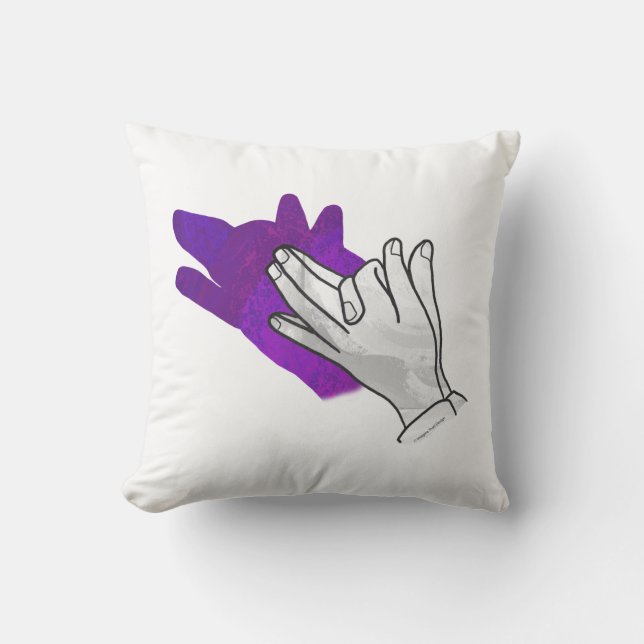 Coussin Silhouette main Wolf pourpre (Recto)