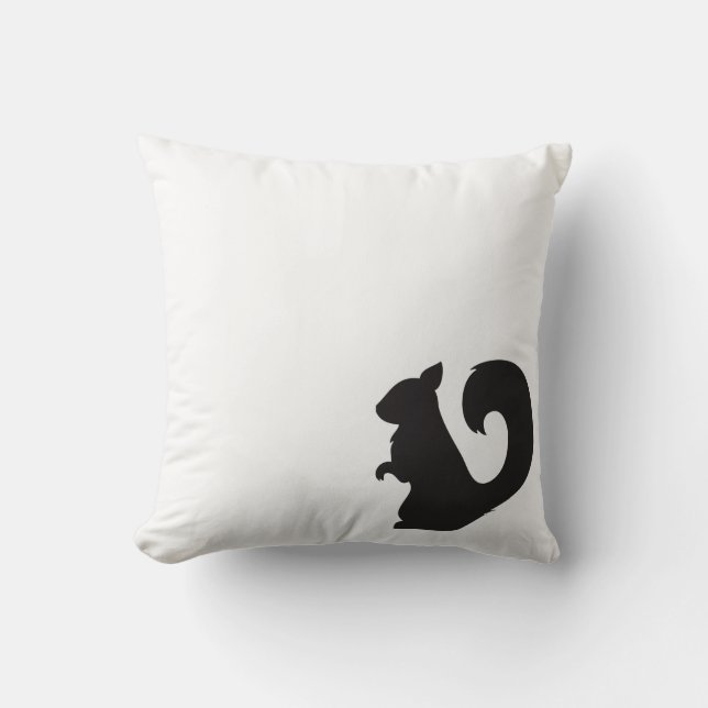 Coussin Silhouette noire animale de région boisée de (Recto)