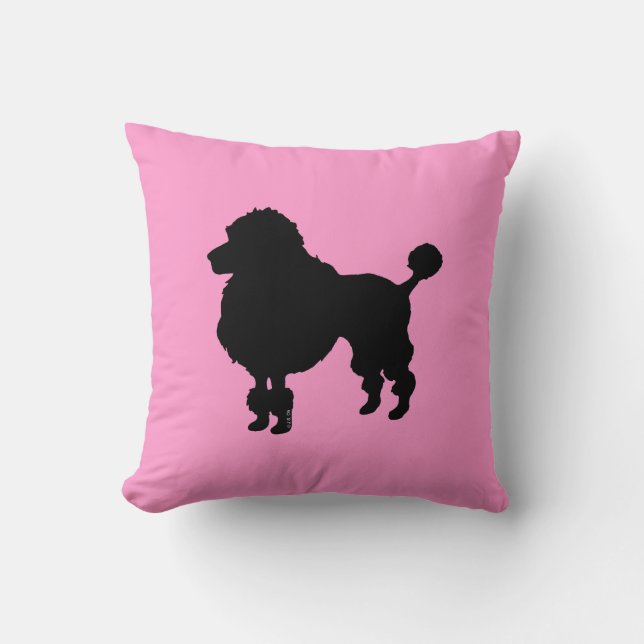 Coussin Silhouette noire de caniche (Recto)
