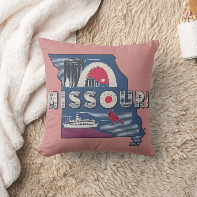 Coussin Silhouette rétro Missouri (Couverture)