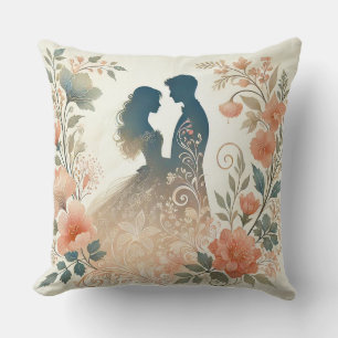 Coussin Silhouette romantique d'un couple