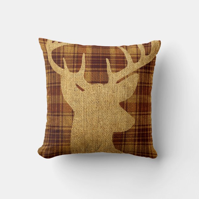 Coussin Silhouette rustique de cerfs communs de hanche sur (Recto)