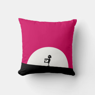 Coussin Silhouette Zombie avec Pleine lune