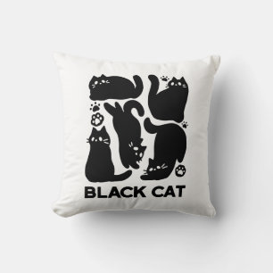 Coussin Silhouettes de chat noir - Design Feline mignon