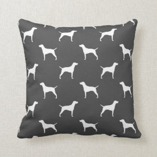 Coussin Silhouettes de chien de Vizsla Motif gris et blanc