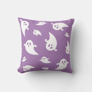 Coussin Silhouettes De Fantôme Blanc Sur Halloween Éffraya