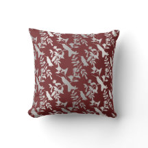 Silver Grey Métallurgique Floral Humming-birds Bou
