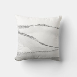 Coussin Silver Grey & White Minimal Paysage Abstrait