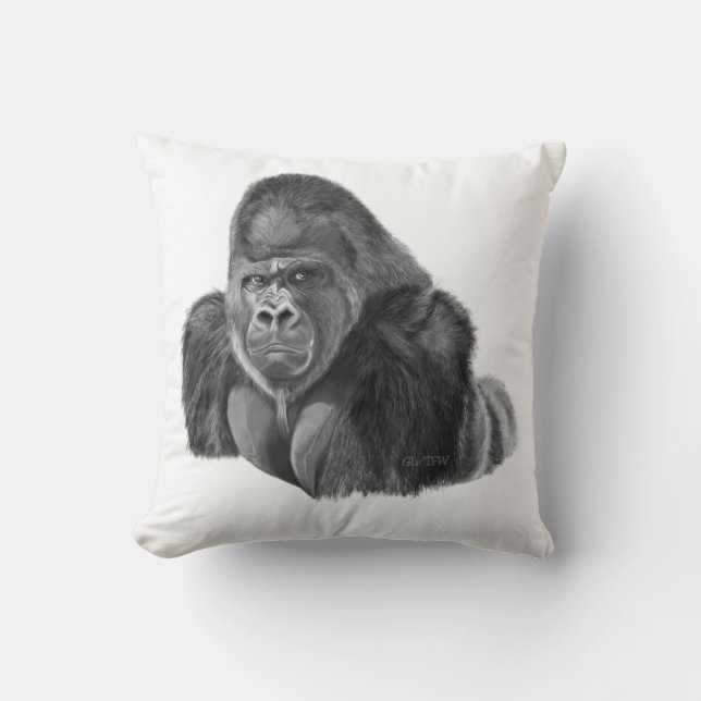Coussin Silverback Gorilla cushion ゴリラのクッション (Recto)