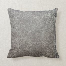 Coussin Simili cuir gris élégant
