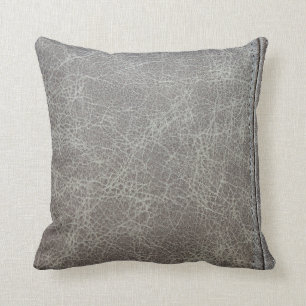 Coussin Simili cuir gris élégant