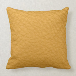 Coussin simili cuir jaune d'or d'impression