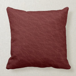 Coussin simili cuir rouge foncé d'impression