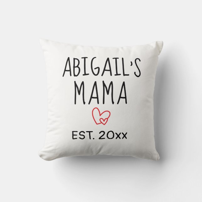 Coussin Simple cadeau de maman personnalisée avec le nom d (Recto)