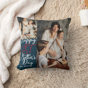 Coussin Simple & Chic première Mère Jours Cadeau Photo Col