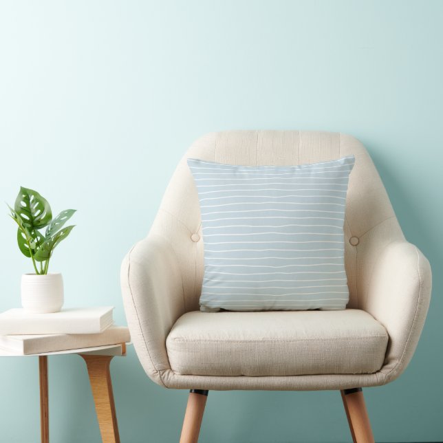 Coussin Simple Cute Light Blue Water Texture Wavy Stripe (Chaise)