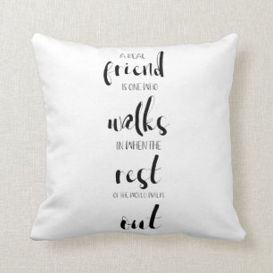 Coussin simple douce réelle amitié citation inspiré