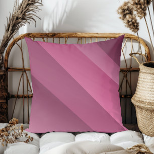 Coussin Simple Élégant Diagonale moderne rayures rose fonc