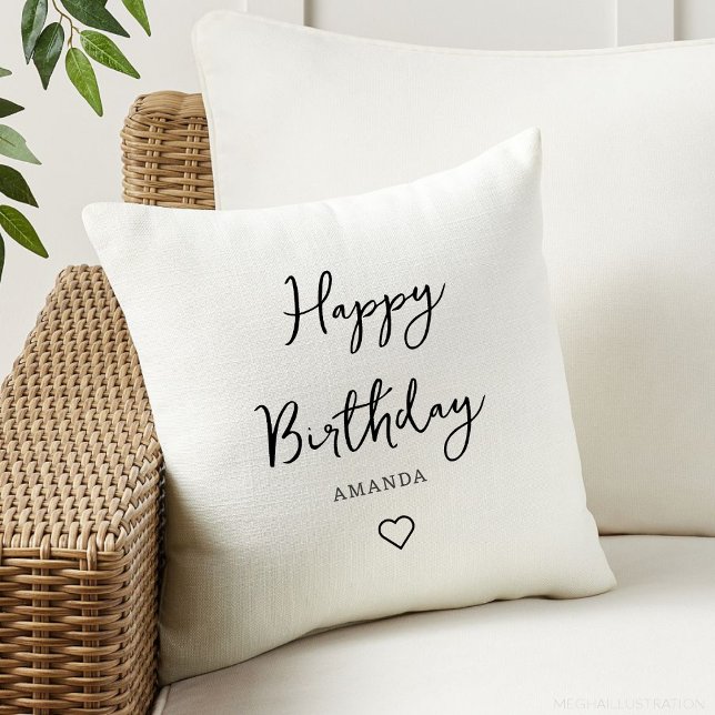 Coussin simple, élégant, heureux anniversaire (Créateur téléchargé)