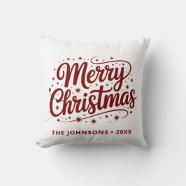Coussin Simple Elegant Merry Christmas Script