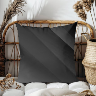 Coussin Simple Élégant Moderne Diagonale rayures Noir