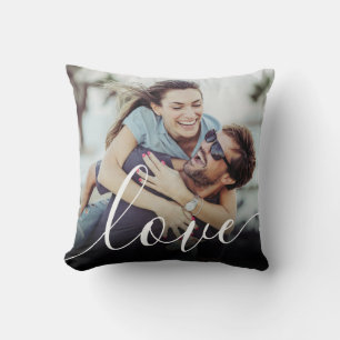 Coussin Simple Élégant Photo Écriture Manuscrite Amour