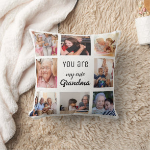 Coussin Simple et Chic  Collage de photos pour grand-mère