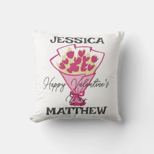 Coussin simple et élégante valentine, sucrée pour couple