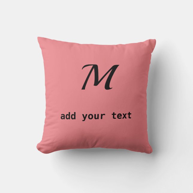 Coussin simple et minimal ajouter votre texte photo monogr (Recto)