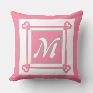 Coussin Simple, Géométrique, Motif, Rose, Gris
