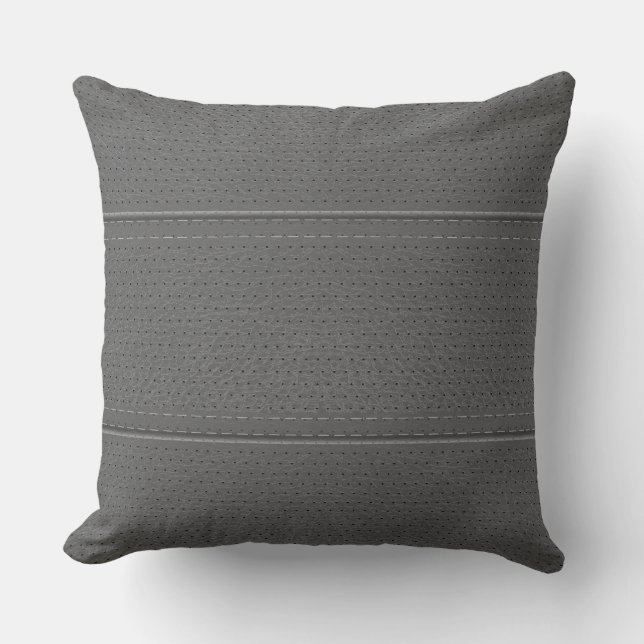 Coussin Simple gris clair Faux cuir Motif (Recto)
