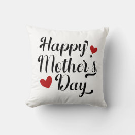 Coussin Simple Joyeuse Calligraphie de la Fête des Mères J