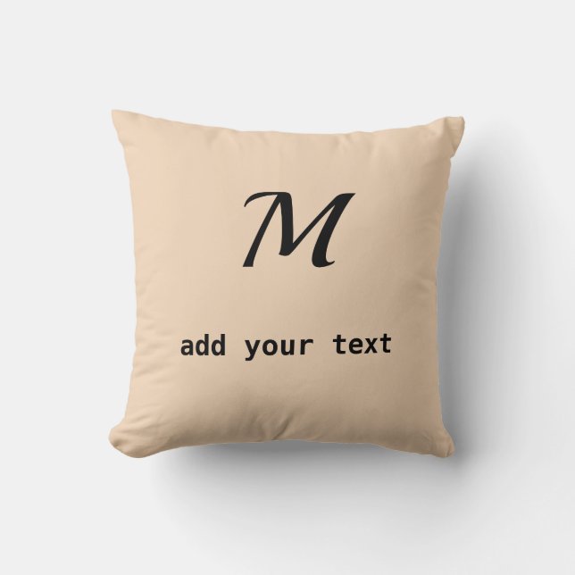 Coussin simple minimum ajouter votre texte monogramme phot (Recto)