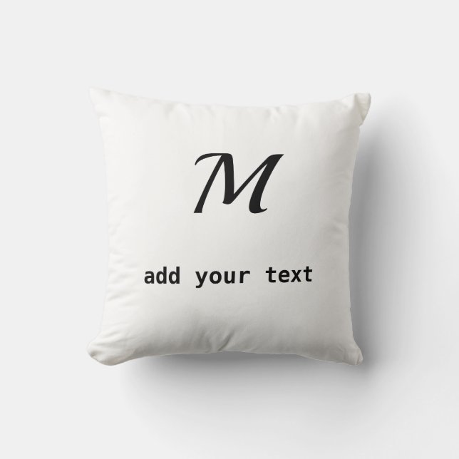 Coussin simple minimum ajouter votre texte monogramme phot (Recto)