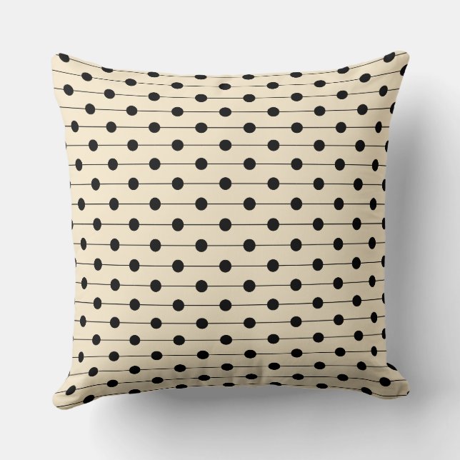 Coussin Simple moderne crème Polka point Motif rayé (Verso)