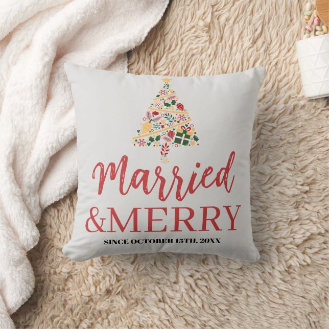 Coussin Simple moderne élégant Script fête de Noël (Couverture)