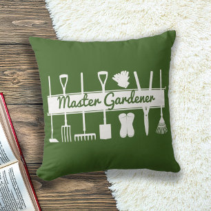 Coussin Simple Moderne Vert de Forêt Jardinier Maître