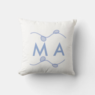 Coussin Simple monogramme ajoutez votre lettre de nom feui