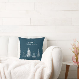 Coussin Simple Motif sapin de Noël | bleu marine