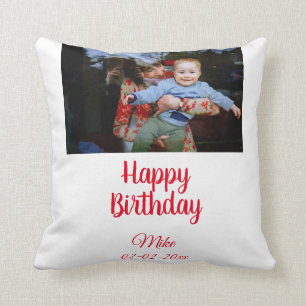 Coussin simple personnalisation heureuse invitation photo