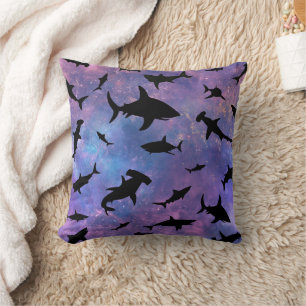 Coussin Simple requin mâchoires baleine motif de galaxie o