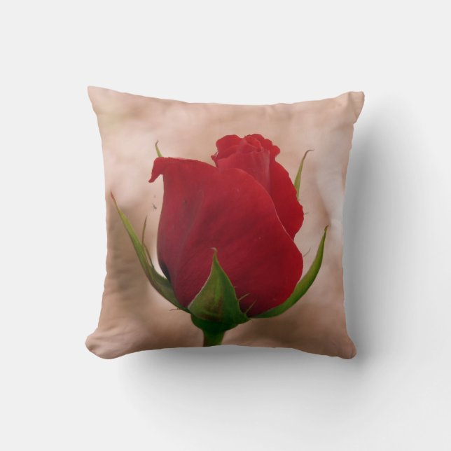 Coussin simple Rose rouge/Cushion (Recto)