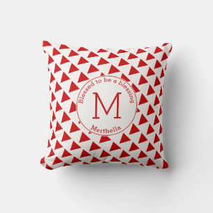 Coussin Simple triangle géométrique Brick rouge blanc Mono
