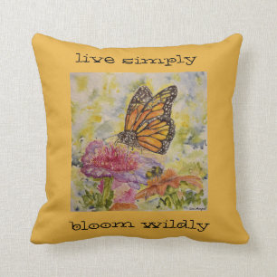 Coussin simple vivant de jaune d'art d'aquarelle