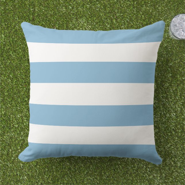 Coussin Simples bandes horizontales bleu ciel classique (Herbe)