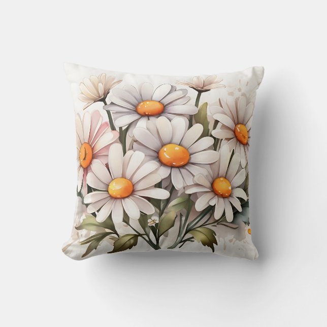 Coussin Simples marguerites élégantes (Recto)